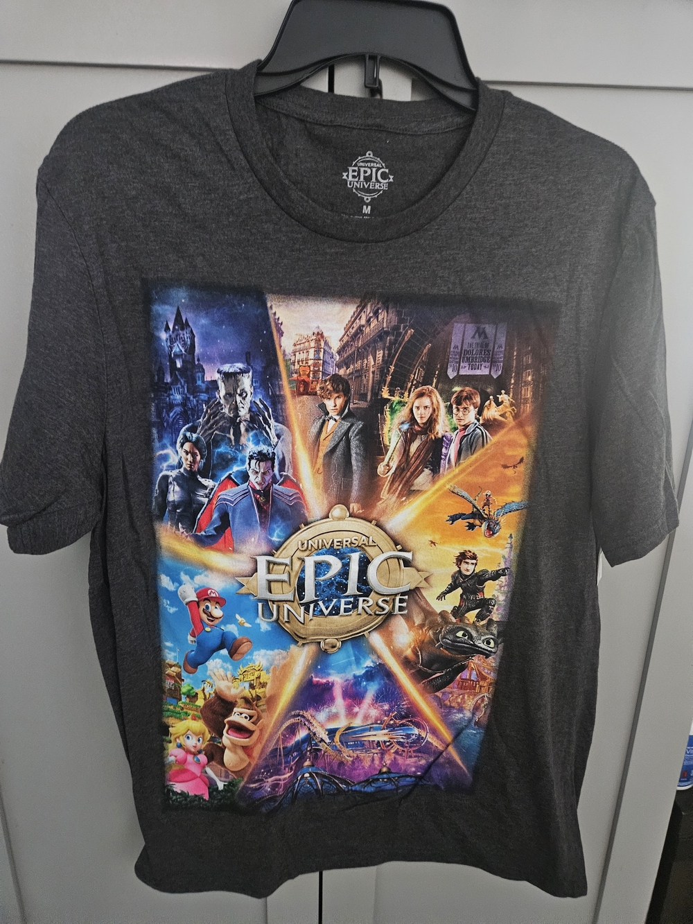 NWT Unisex Universal Epic Universe Logo Tee - Charcoal Sz M